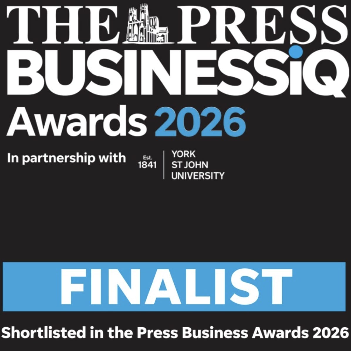 Nomada Digital shortlisted in the Small Business category at the York Press BUSINESSiQ Awards 2026