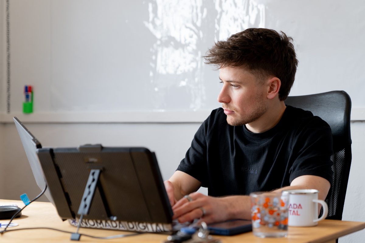 Danny Sullivan at work in the Nomada office